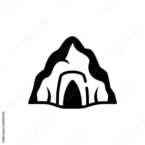 cave doodle icon vector illustration on transparent background