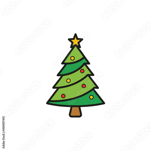 Wallpaper Mural christmas tree doodle icon vector illustration on transparent background Torontodigital.ca