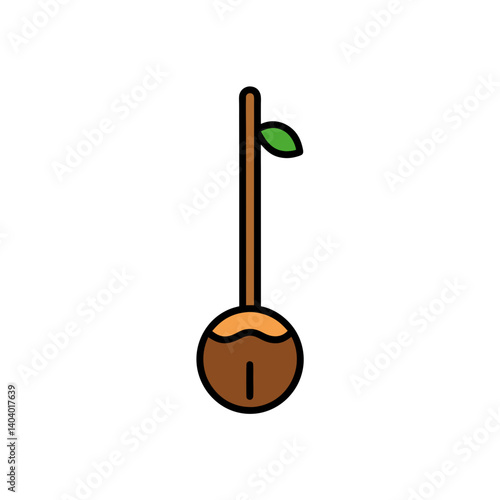 coco coir pole doodle icon vector illustration on transparent background