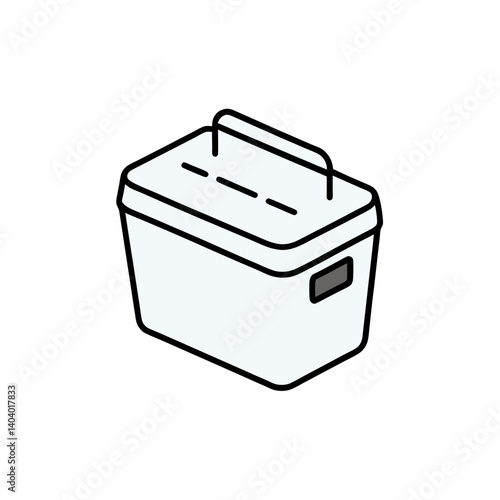 cooler box doodle icon vector illustration on transparent background