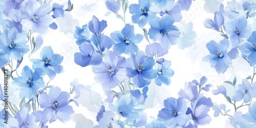 Delicate Light Blue Floral Print