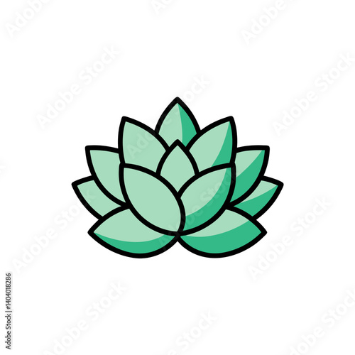 echeveria doodle icon vector illustration on transparent background