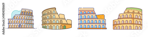 colosseum icon, colosseum vector illustration-simple illustration of colosseum, perfect for colosseum logos and icons