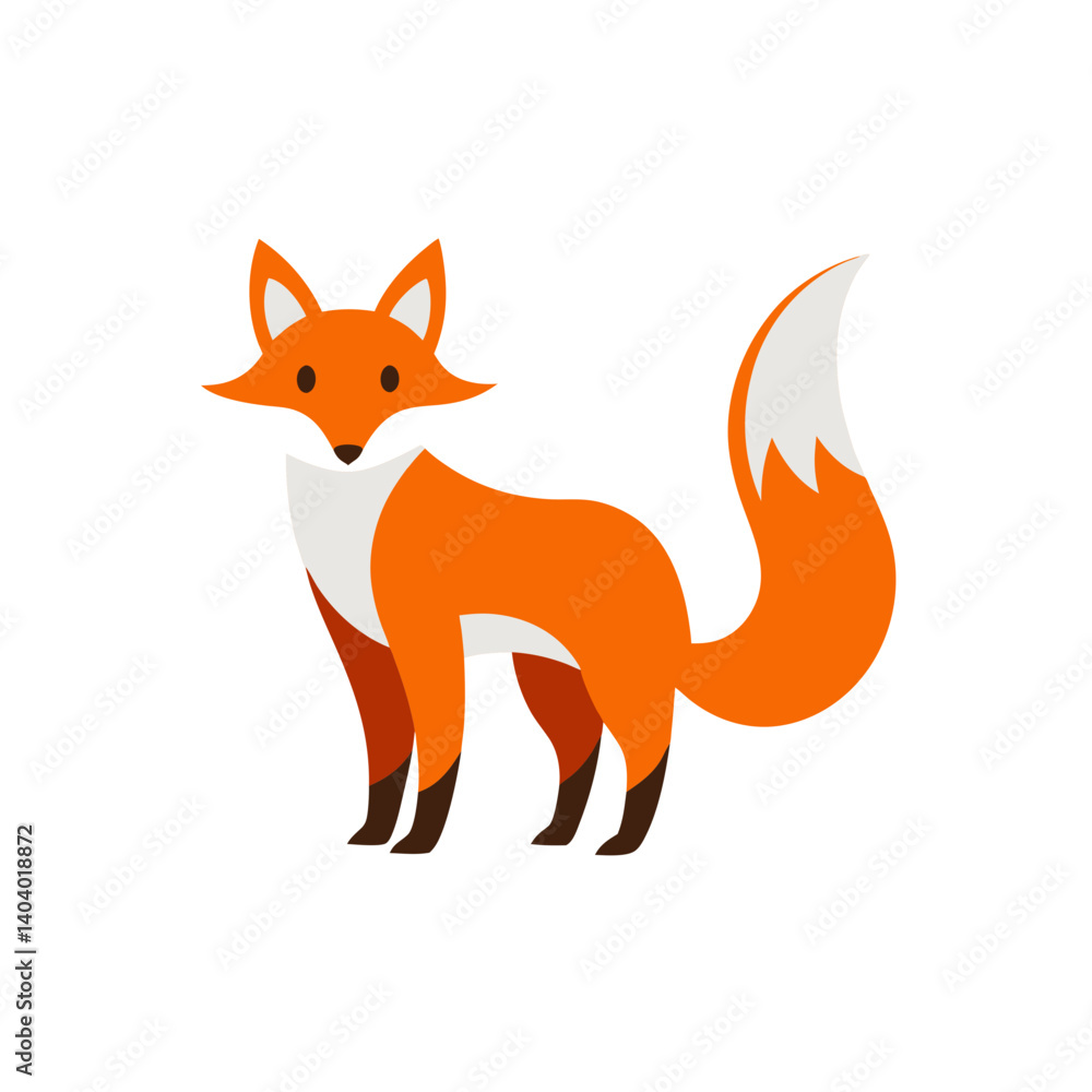Fototapeta premium fox doodle icon vector illustration on transparent background
