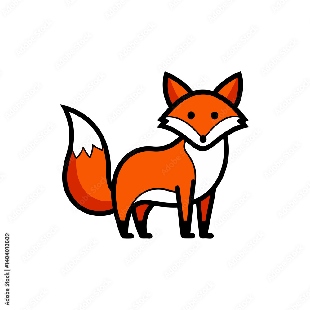 Fototapeta premium fox doodle icon vector illustration on transparent background