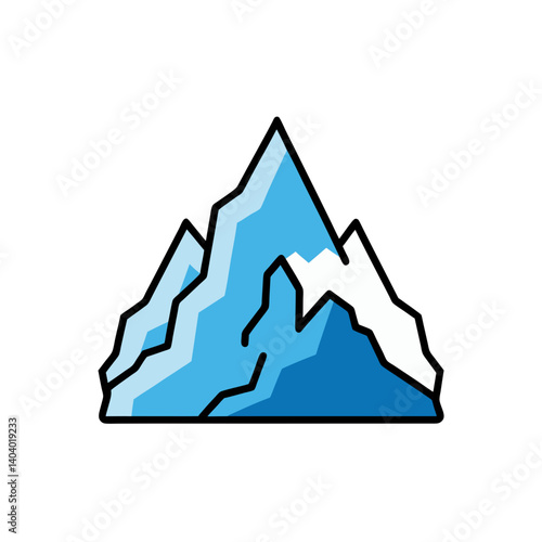  glacier doodle icon vector illustration on transparent background