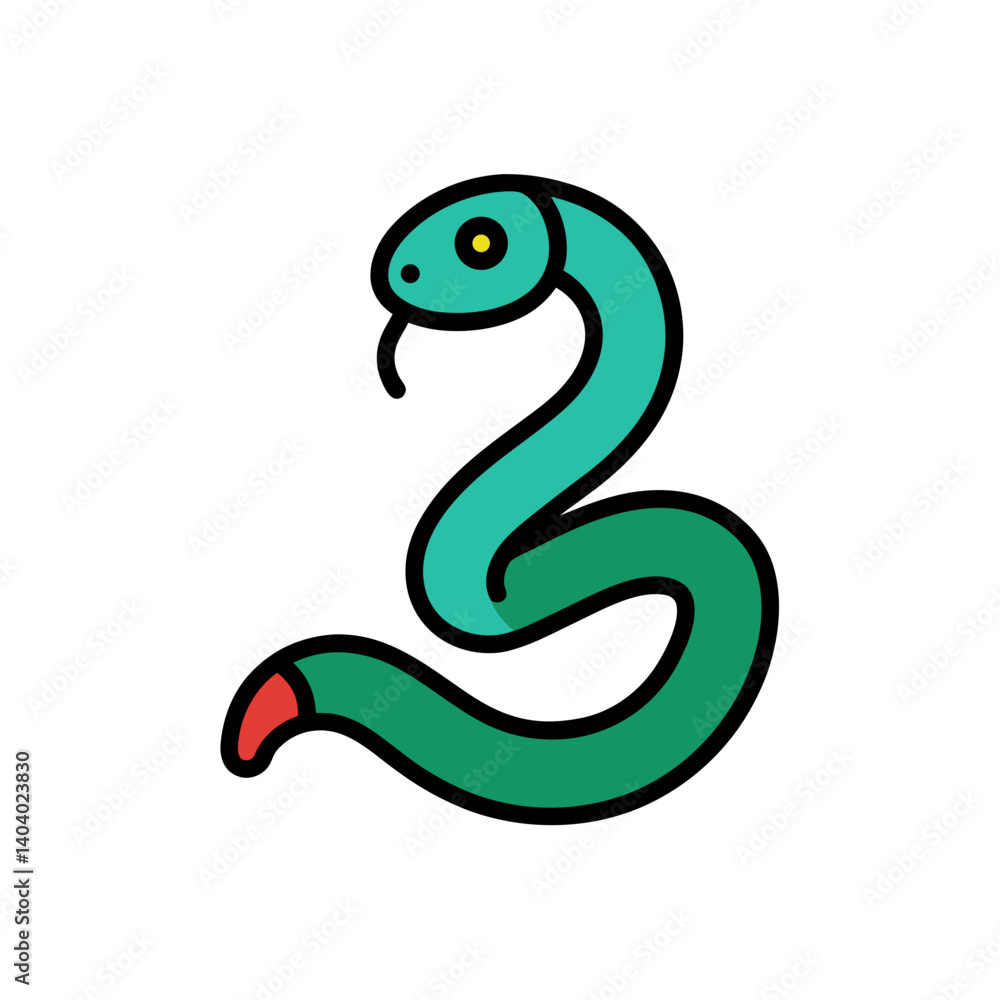 Naklejka premium vector illustration of a cartoon snake