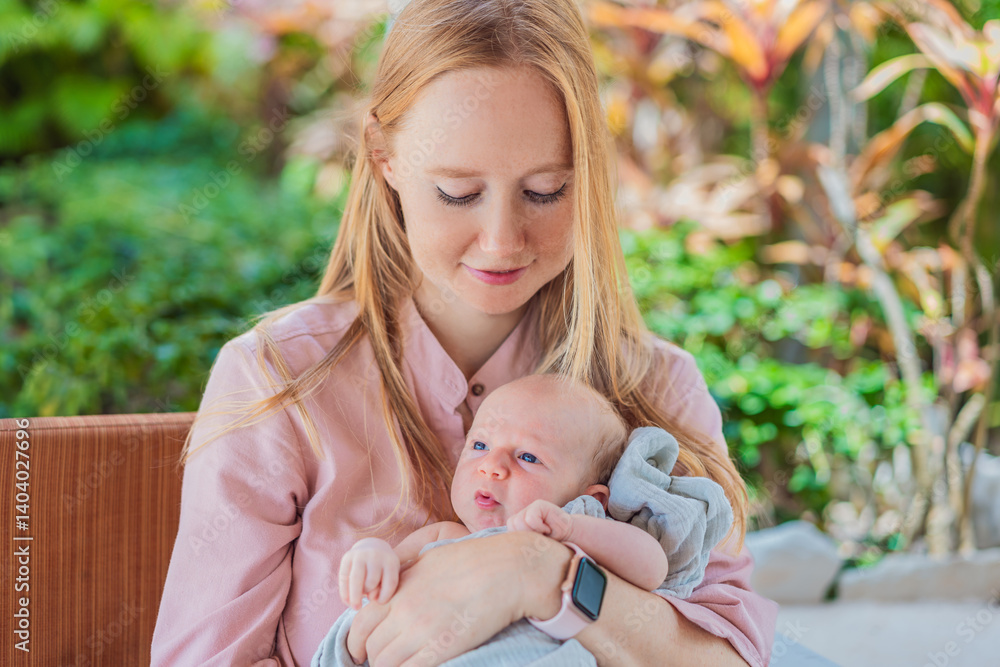 A mother lovingly embraces her newborn baby, holding them close to her chest. A tender moment of warmth, security, and deep maternal love, symbolizing bonding, comfort, and the unbreakable connection
