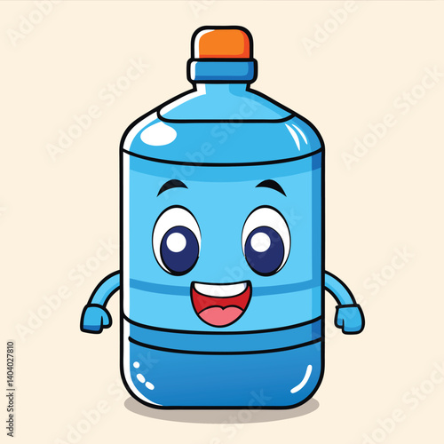 Cute Water Gallon Character Illustration Encouraging Hydration And Healthy Lifestyle Choices