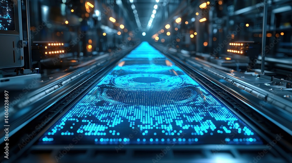 Futuristic Technology: Data Stream Corridor Futuristic Technology: Data Stream Corridor