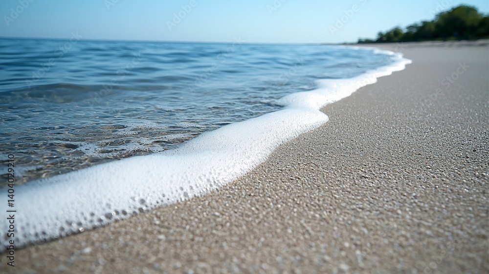 Obraz premium Serene Beach Wave Closeup