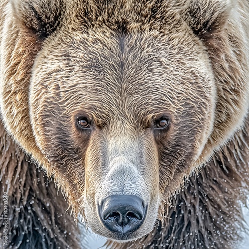 Wallpaper Mural Close-up of a Powerful Brown Bear with Intricate Fur Details Torontodigital.ca