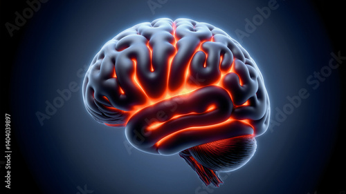 glowing dark brain