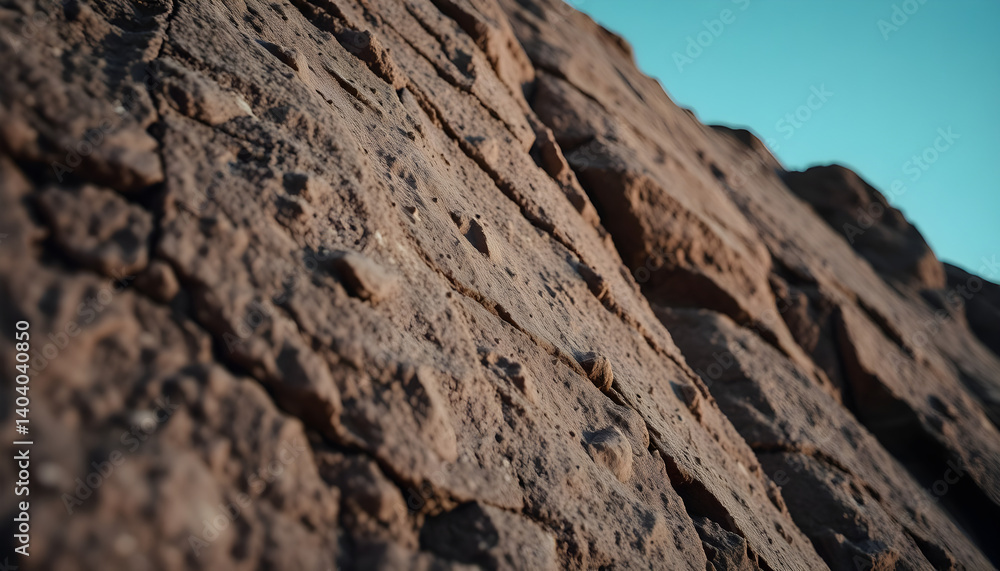 close up of a rock face with a blue sky in the background close up of a rock face with a blue sky in the background