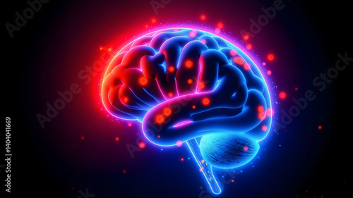 red glowing brain