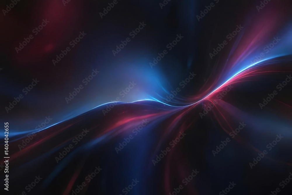 Abstract Digital Rendering Featuring Dynamic Wave Form in Shades of Blue and Red with Illuminated Particle Effects on Dark Background Abstract Digital Rendering Featuring Dynamic Wave Form in Shades of Blue and Red with Illuminated Particle Effects on Dark Background