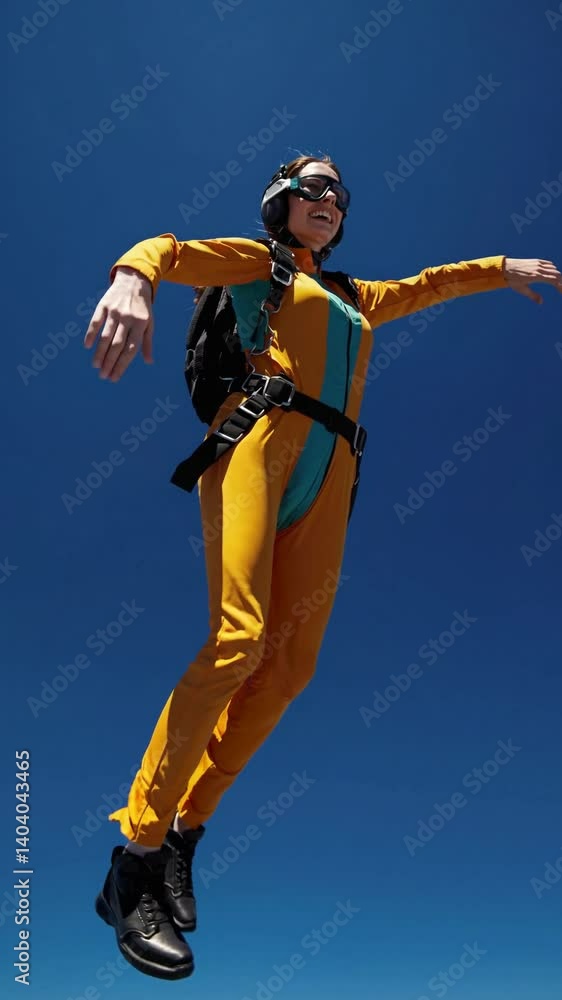 custom made wallpaper toronto digitalA young Caucasian woman excitedly skydiving on a bright and sunny day.
