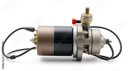 Electrical armature assembly isolated on white background. dc motor, starter anchor motor from car portable air compressor.