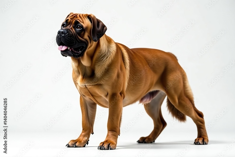 Majestic mastiff, powerful stance, white background, pet, canine photography, giant Majestic mastiff, powerful stance, white background, pet, canine photography, giant