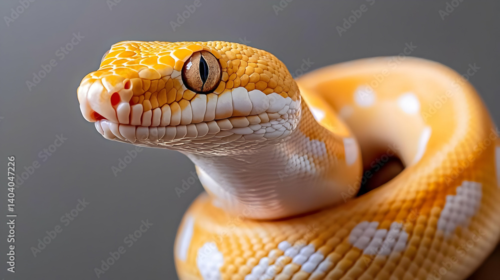 Obraz premium Close Up Portrait Of An Orange And White Snake