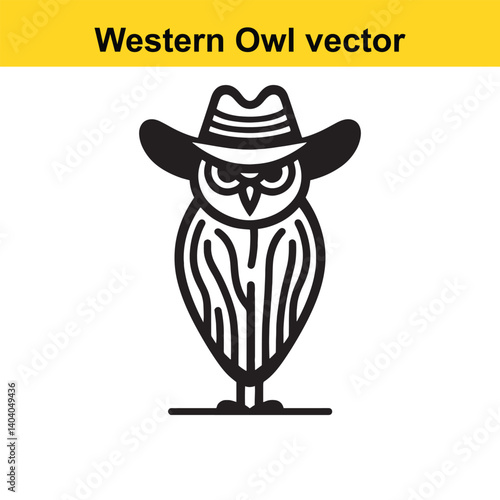 Owl wearing a cowboy hat
