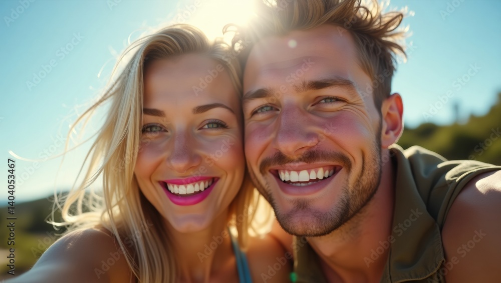 Young friends enjoying a sunny day outdoors with bright smiles and vibrant energy in a scenic landscape Young friends enjoying a sunny day outdoors with bright smiles and vibrant energy in a scenic landscape