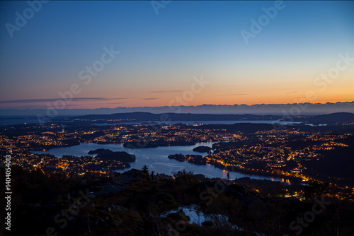 Epic  of Sunset Over Bergen's Norwegian Skyline