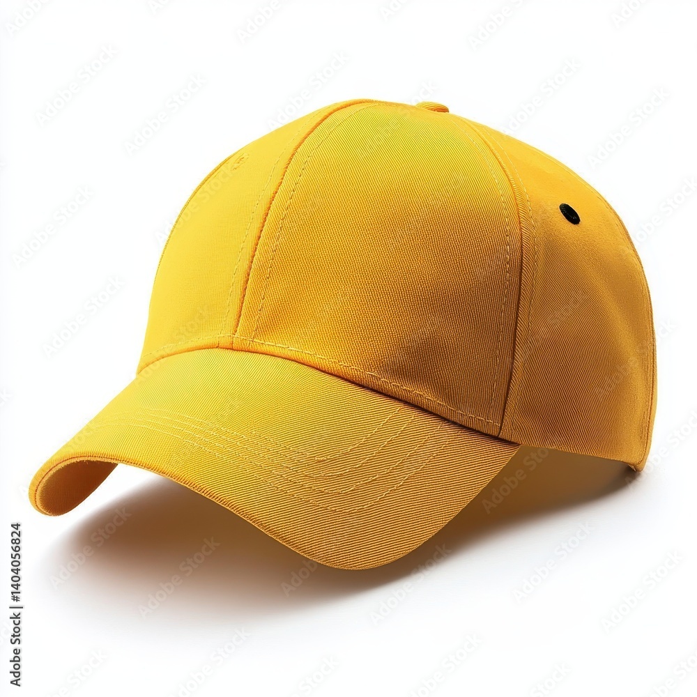 Fototapeta premium Yellow baseball cap isolated on white background