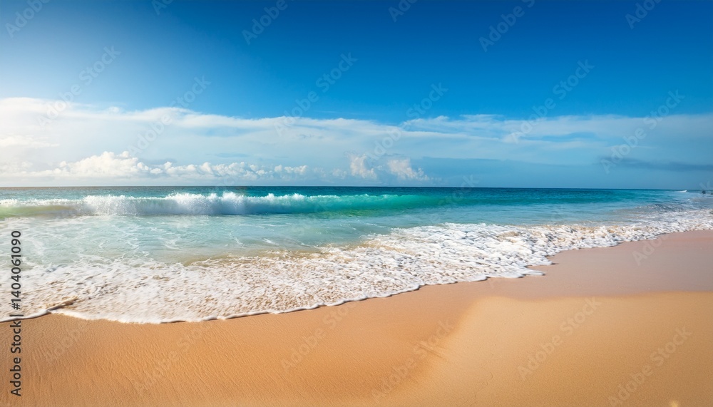 Fototapeta premium Soft wave of ocean on the sandy beach