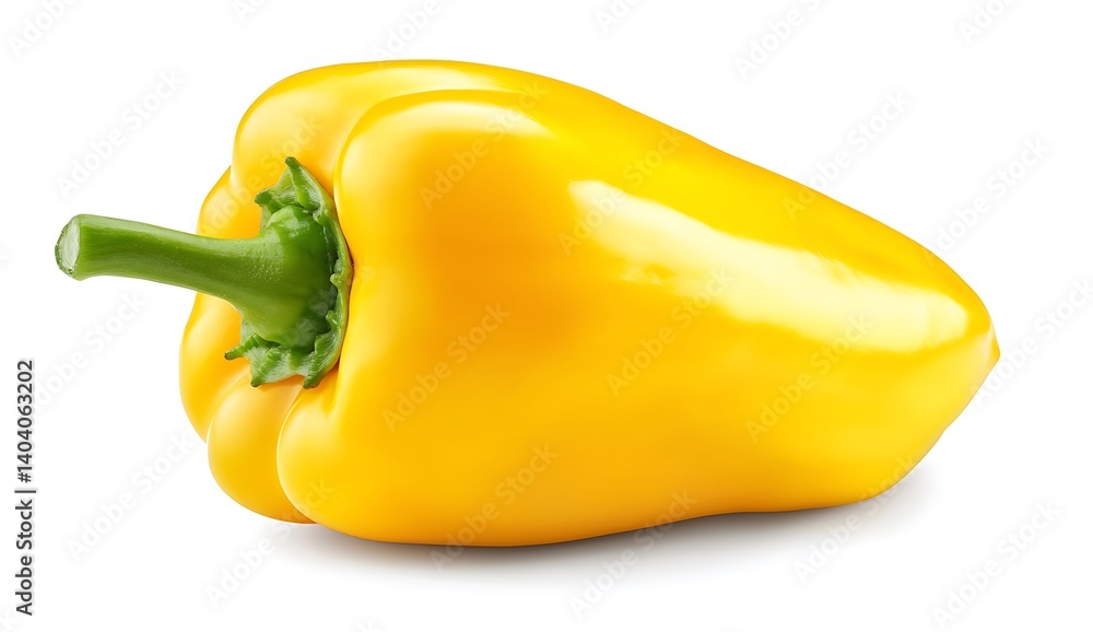 Fresh Yellow Bell Pepper Isolated on White Background for Cooking Fresh Yellow Bell Pepper Isolated on White Background for Cooking