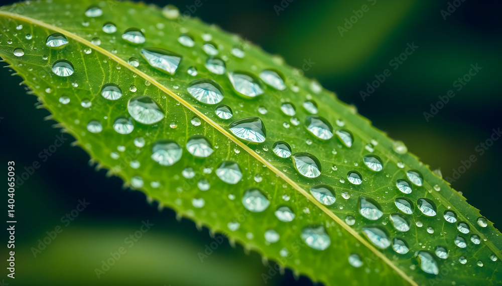 green leaf with drops of water on it green leaf with drops of water on it
