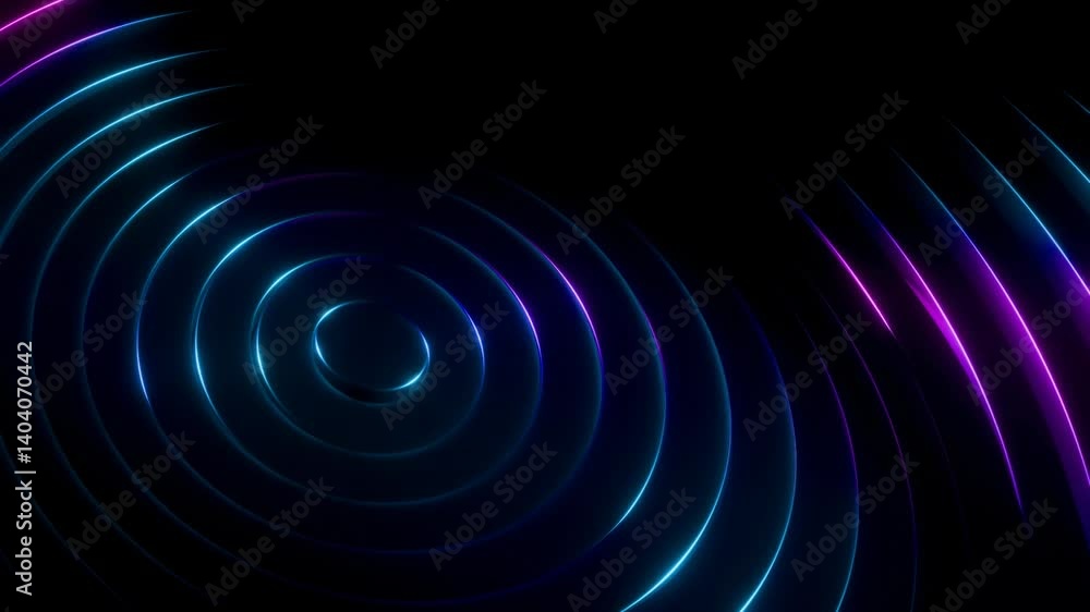 abstract futuristic background animation of dark 3d rings wave motion with glowing blue lights, 4k seamless corporate background loop
abstract futuristic background animation of dark 3d rings wave motion with glowing blue lights, 4k seamless corporate background loop