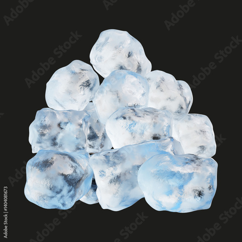 3d melting ice cube