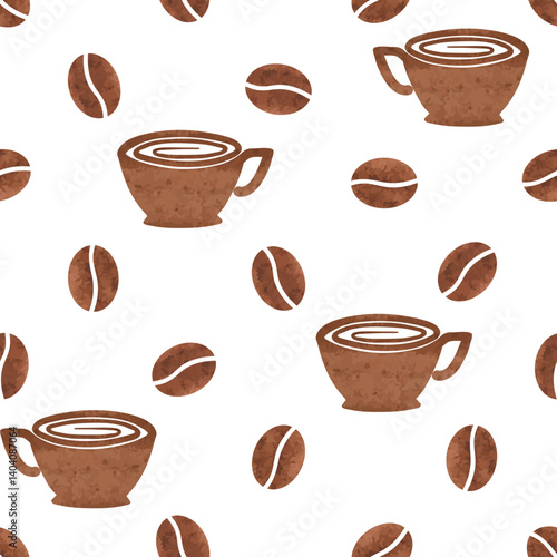 Seamless coffee beans and c...
