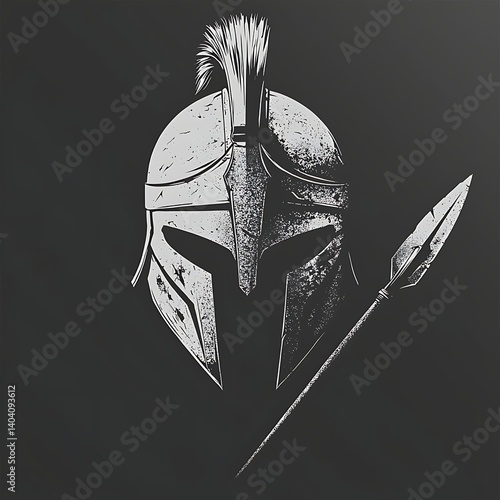 Metallic spartan helmet vector art high resolution photo