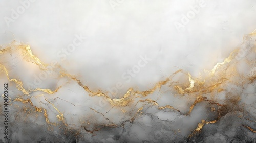 Abstract white and gold grunge texture background, perfect for luxurious wallpaper or painting canvas prints, featuring modern design elements and space for text.