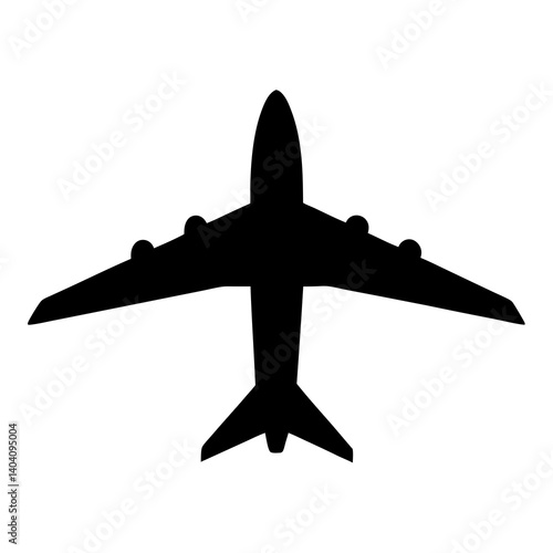 airplane in flat style silhouette vector isolated on white background