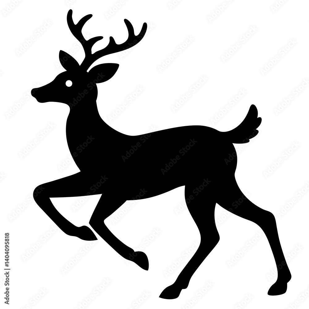 Obraz premium deer silhouette vector isolated on white background