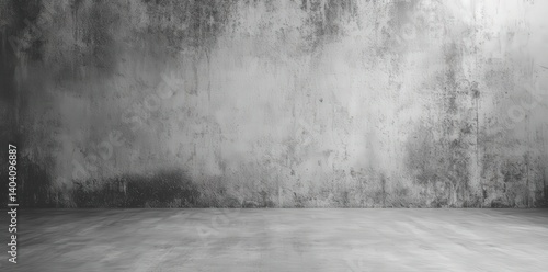 Fototapeta Naklejka Na Ścianę i Meble -  Abstract industrial interior with a gray concrete wall. Empty space for text or design. High-quality 3D rendering, ideal for minimalistic or modern themes.