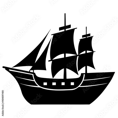 ship silhouette vector isolated on white background