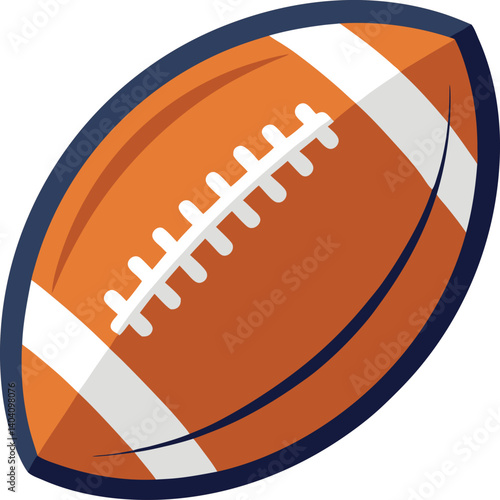 American Football Ball Icon - Flat Design Illustration