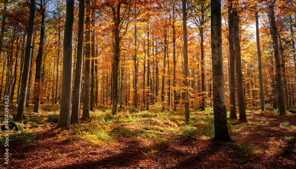 Fototapeta premium Hardwood forest in autumn