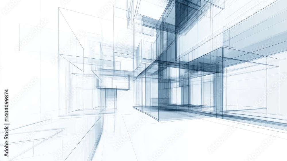 Abstract architectural design, translucent buildings, futuristic urban space, interior design concept, architectural visualization, potential stock image Abstract architectural design, translucent buildings, futuristic urban space, interior design concept, architectural visualization, potential stock image
