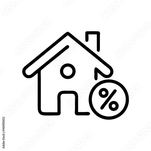 House icon with percentage symbol for real estate