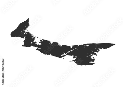 prince edward island silhouette vector map