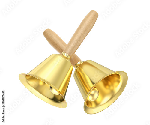 Obraz na plátně Pair of handbells with wooden handles on a transparent background