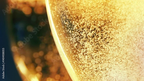 Champagne Glass Topped Up Macro Shot
