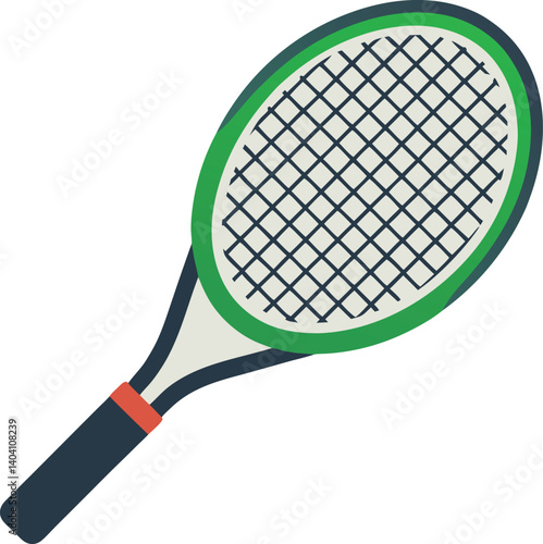 Green and Black Tennis Racket Illustration