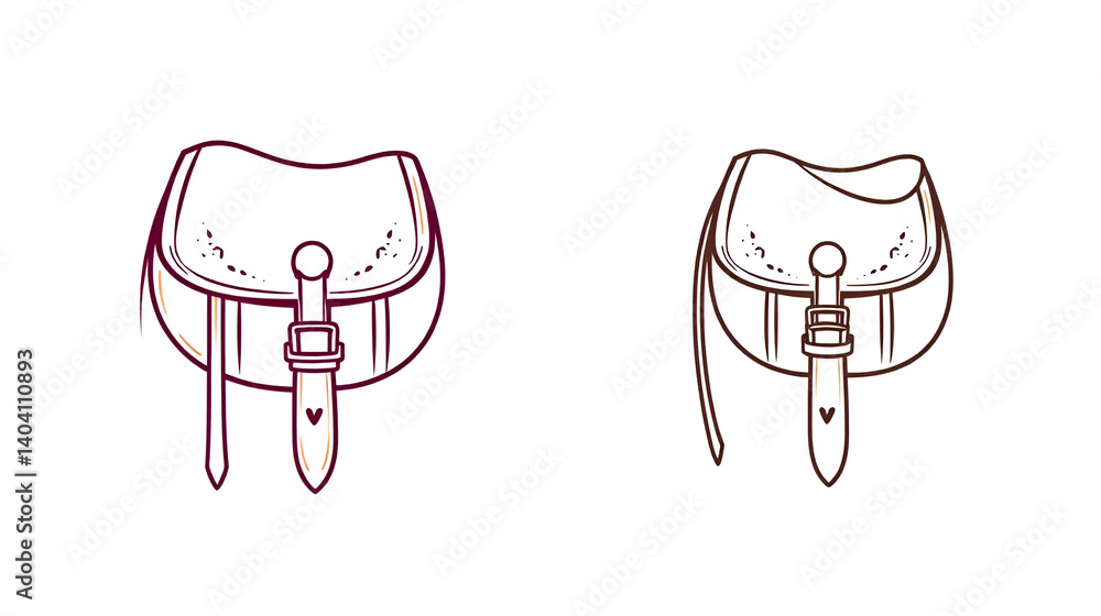 Western Saddlebag Vector Icon Western Saddlebag Vector Icon