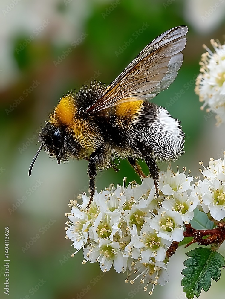 Bee on White Flowers. Bee on White Flowers.